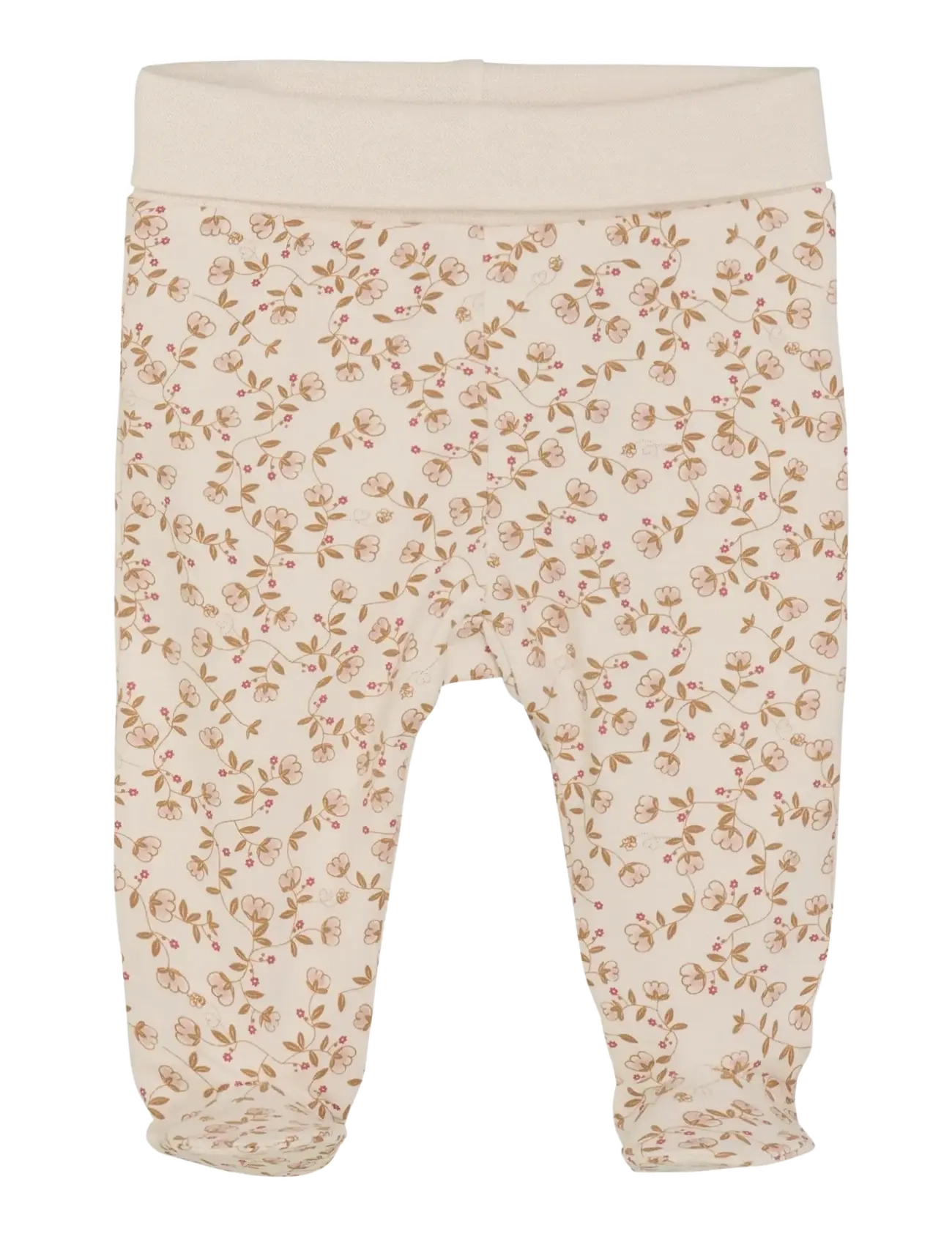 Fixoni Pants w. feet - AOP - Tøj - PALE MAUVE / beige