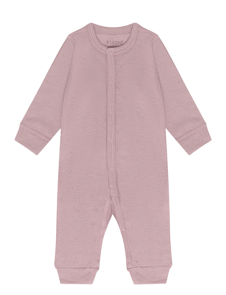 Fixoni - Jumpsuit - baselayer til baby - woodrose - 0