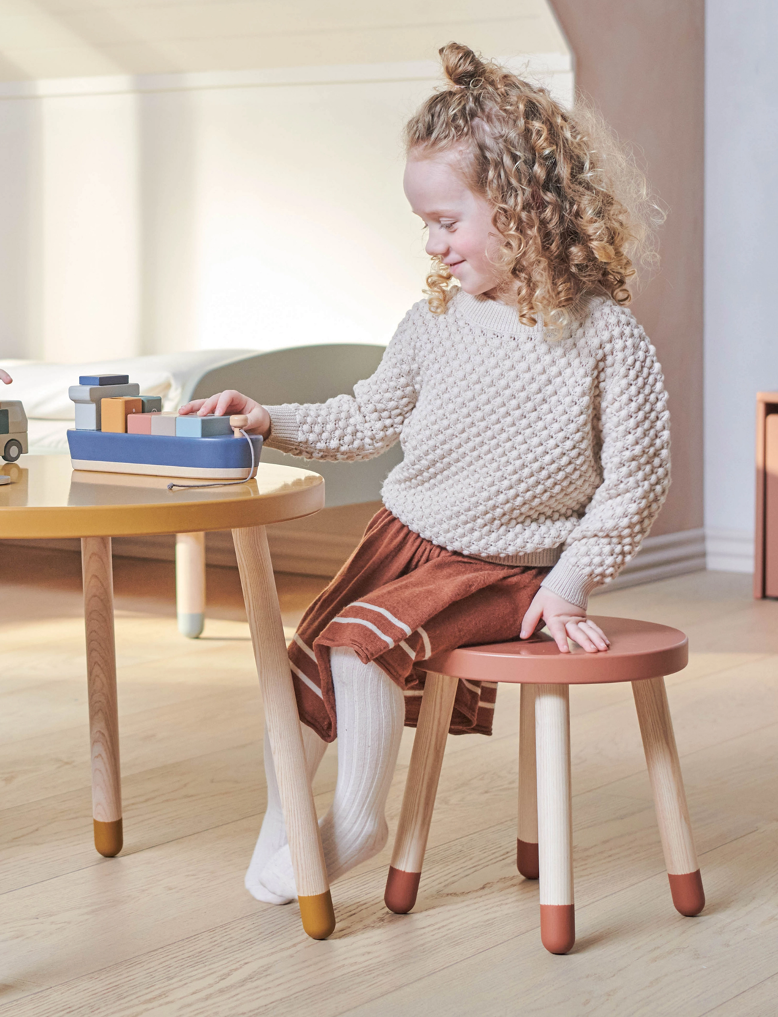 FLEXA Taburet, Ø30X30 cm, Kids Decor, Rosa - Furniture, Kinder