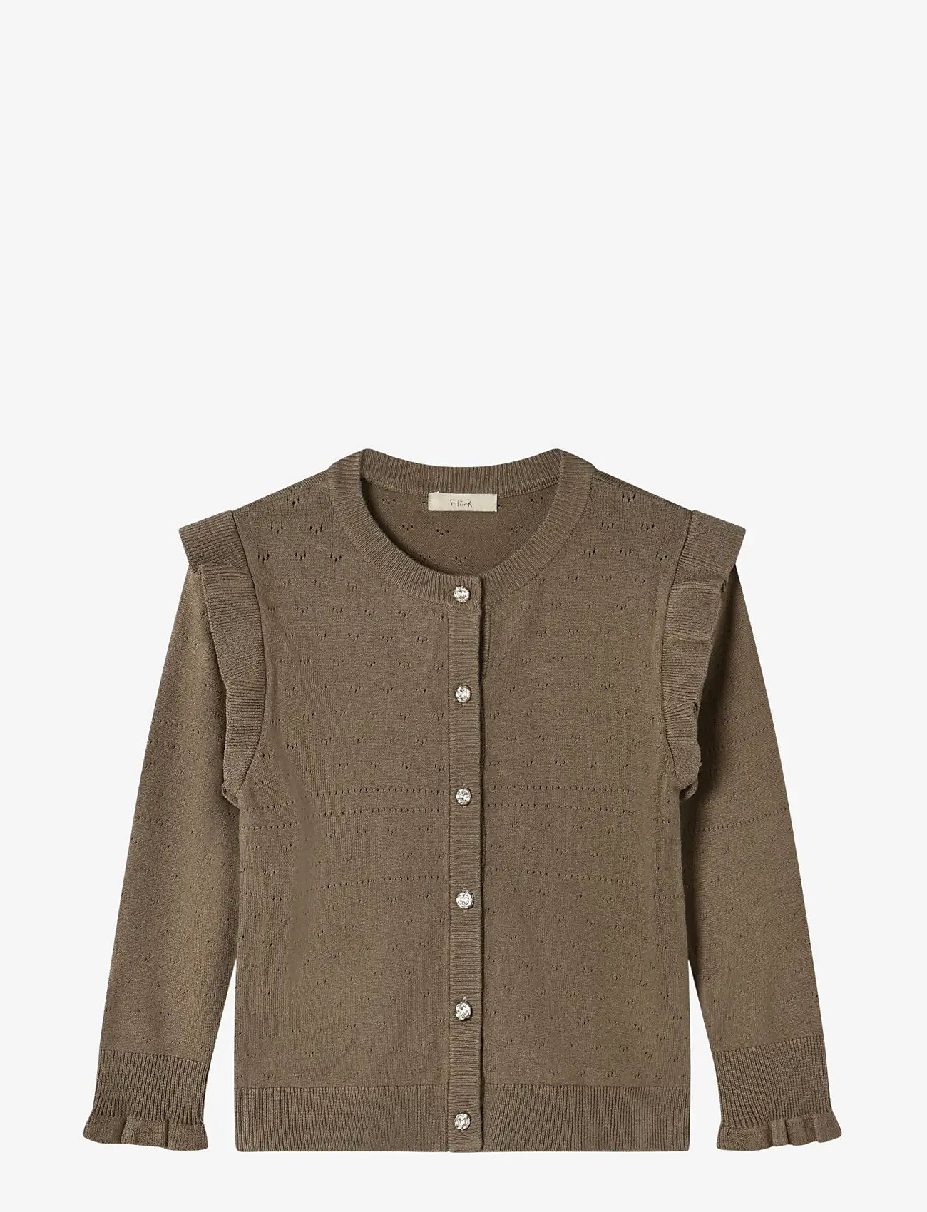Fliink - FAME KNIT CARDIGAN - cardigans - pine bark - 0