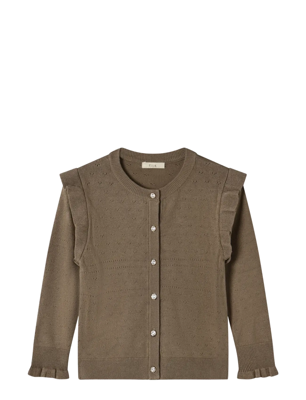 FAME KNIT CARDIGAN - PINE BARK