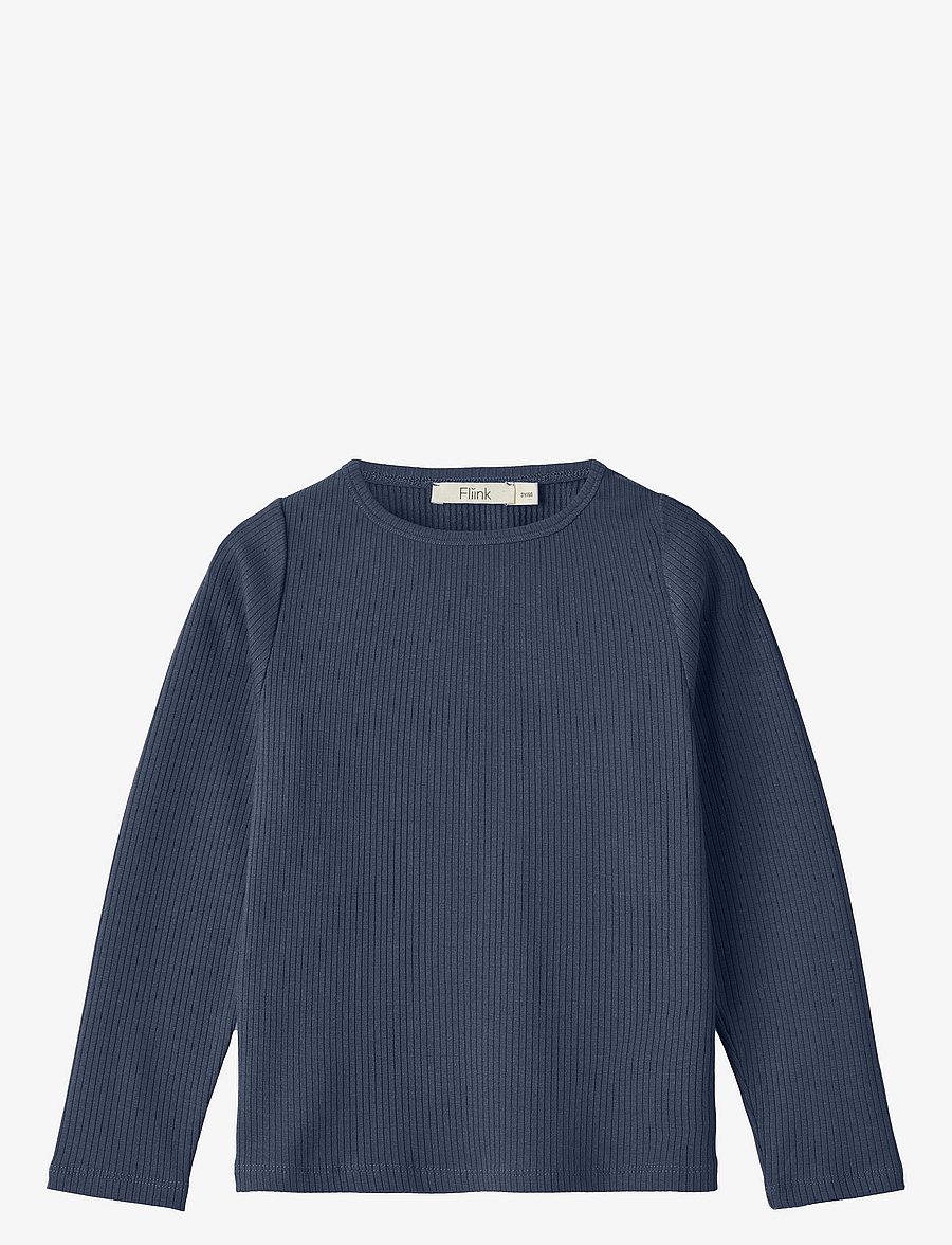 Fliink - KENNA LS BLOUSE - long-sleeved t-shirts - blue - 0