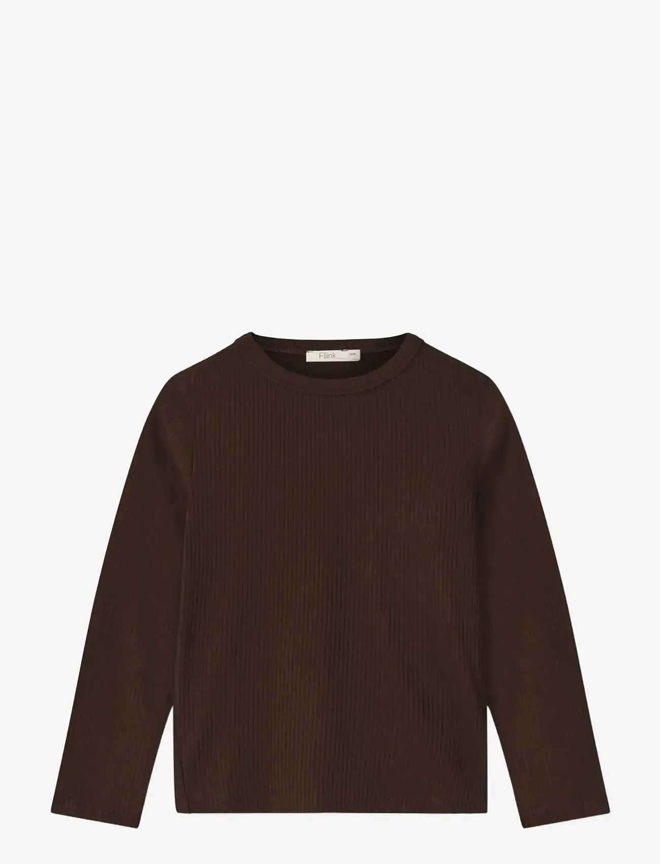 Fliink - KENNA LS BLOUSE - langærmede t-shirts - brown - 0