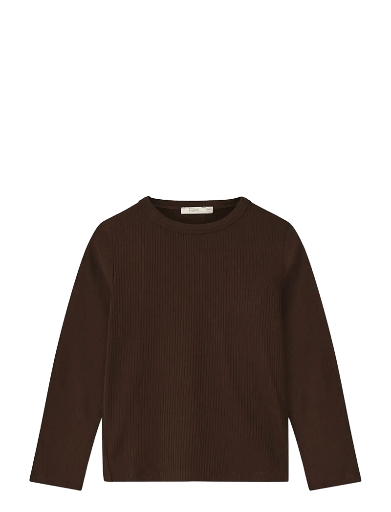 Fliink - KENNA LS BLOUSE - langærmede t-shirts - brown - 0