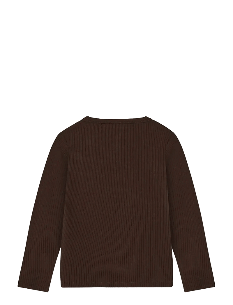 Fliink - KENNA LS BLOUSE - langærmede t-shirts - brown - 1