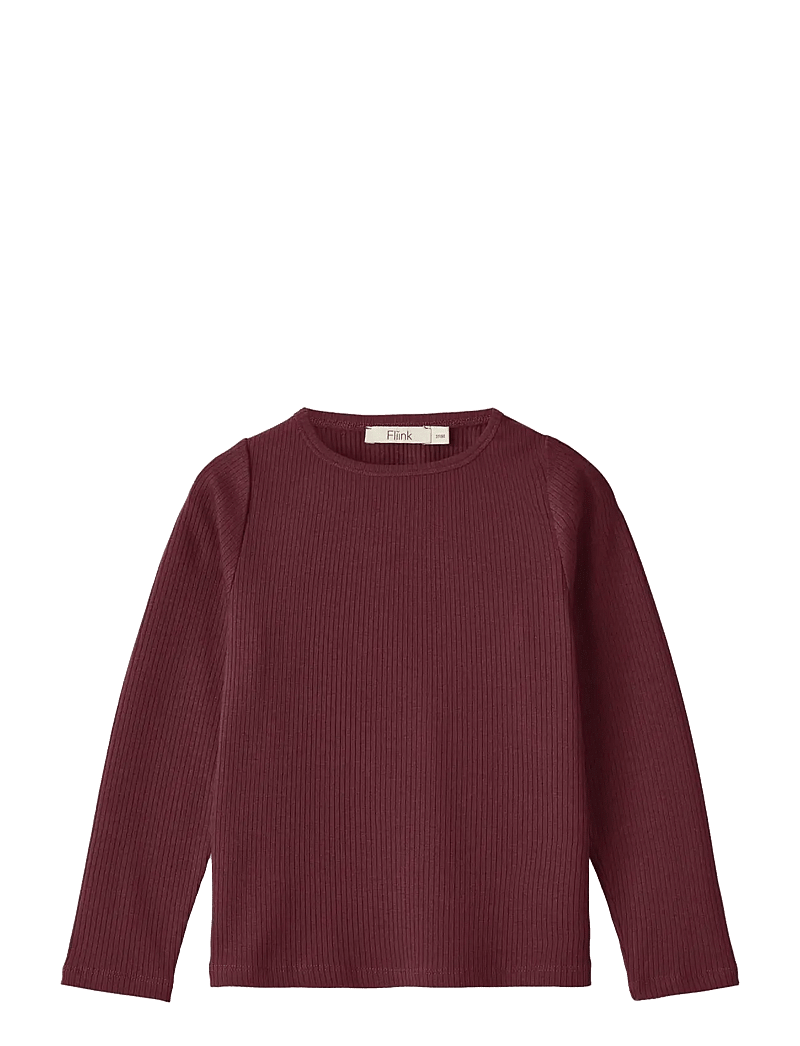 Fliink - KENNA LS BLOUSE - long-sleeved t-shirts - burgundy - 0