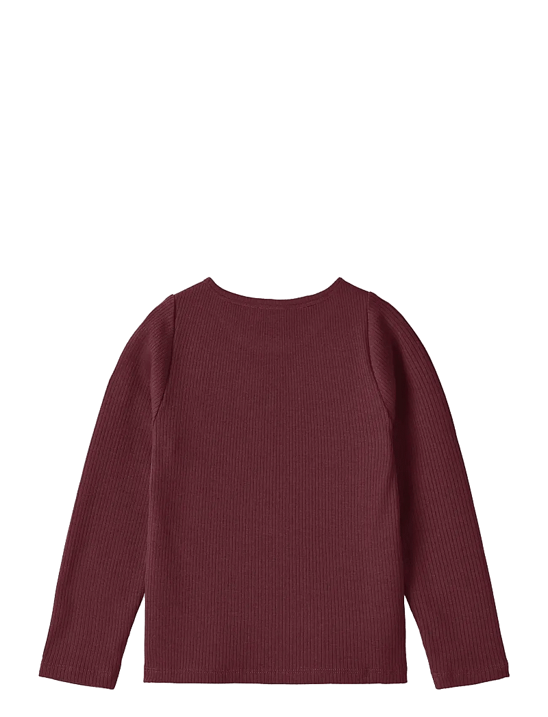 Fliink - KENNA LS BLOUSE - long-sleeved t-shirts - burgundy - 1