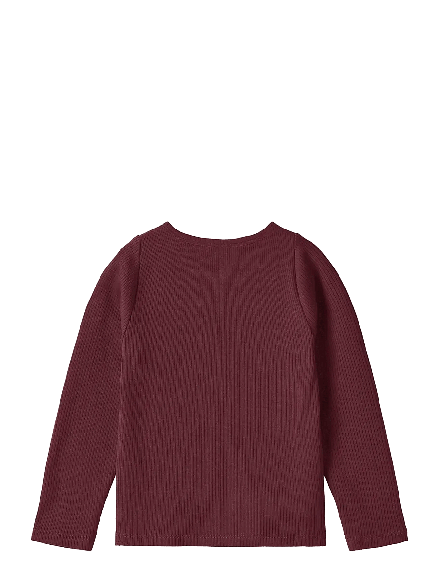 Fliink - KENNA LS BLOUSE - long-sleeved t-shirts - burgundy - 1