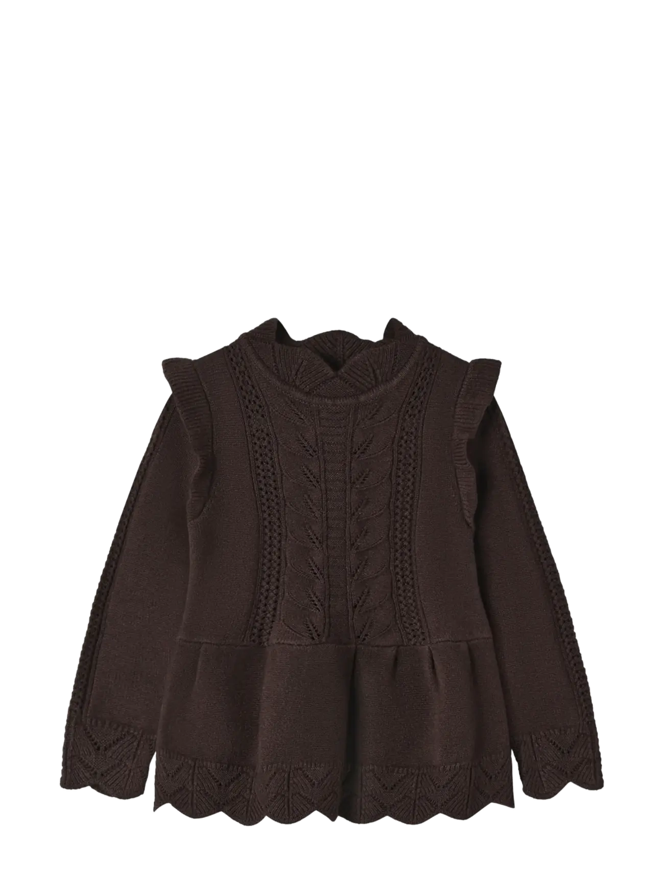 ALILLY PEPLUM PULLOVER - COFFEE BEAN