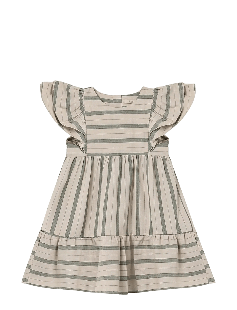 Fliink - VIRA SS DRESS - kurzärmelige babykleider - green - 1