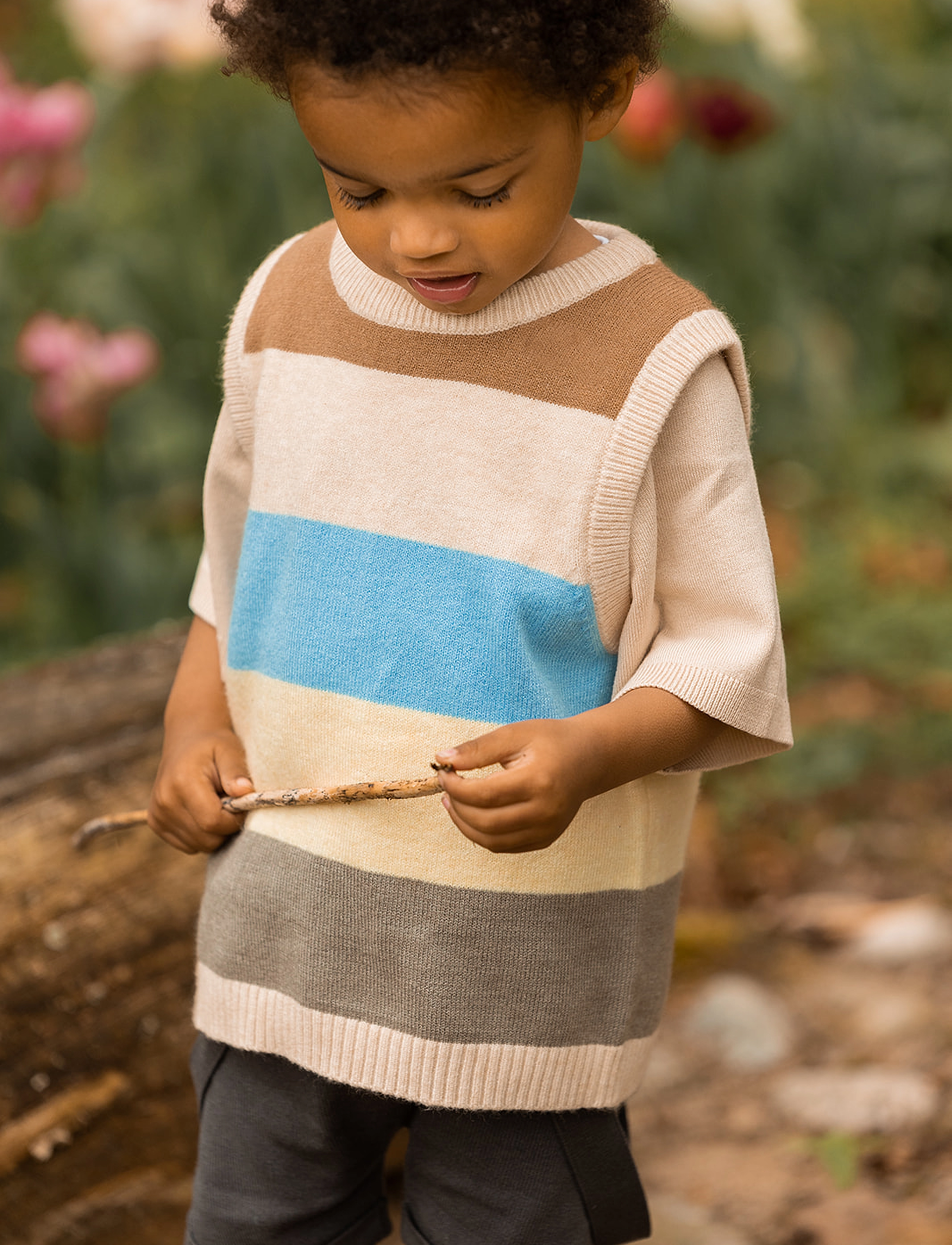 Fliink - MULTI STRIPE VEST - cream - 3