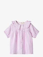 Fliink - CIAO STRIPE SS SHIRT - blouses & tunics - pink - 1