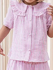Fliink - CIAO STRIPE SS SHIRT - blouses & tunics - pink - 0