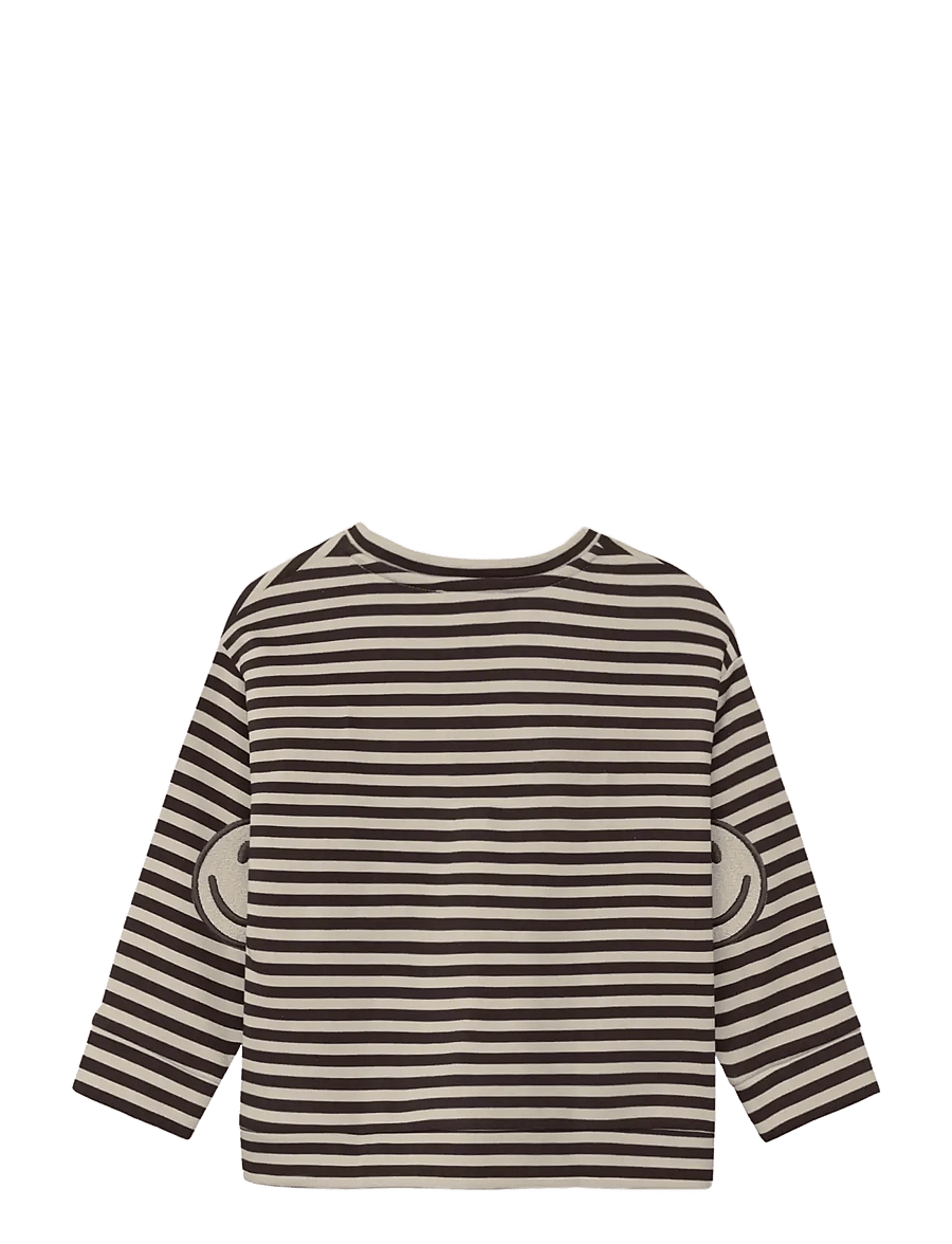 Fliink - ALVIN LS STRIPE SWEATSHIRT - långärmade t-shirts - coffee bean / sandshell - 2