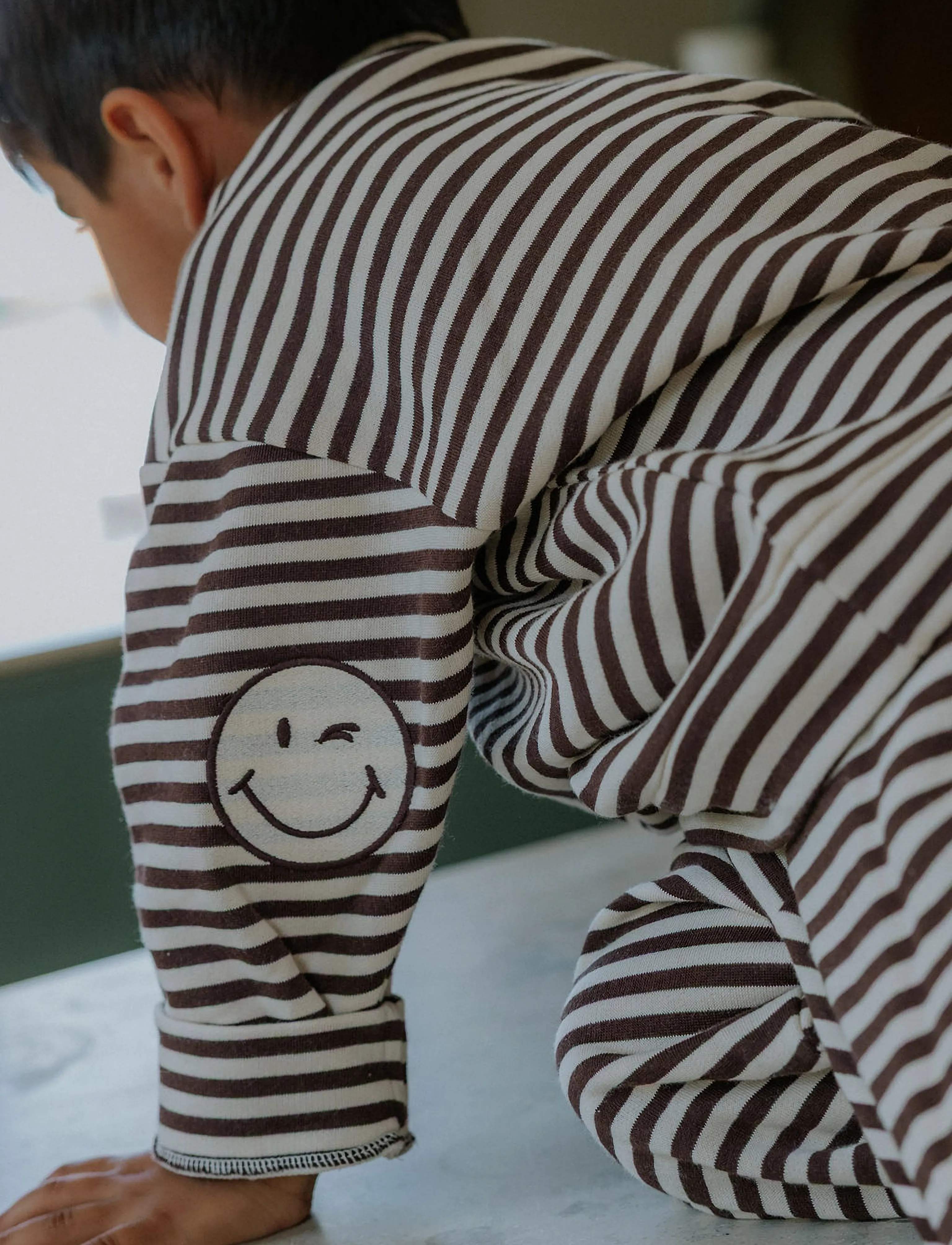 Fliink - ALVIN LS STRIPE SWEATSHIRT - coffee bean / sandshell - 3