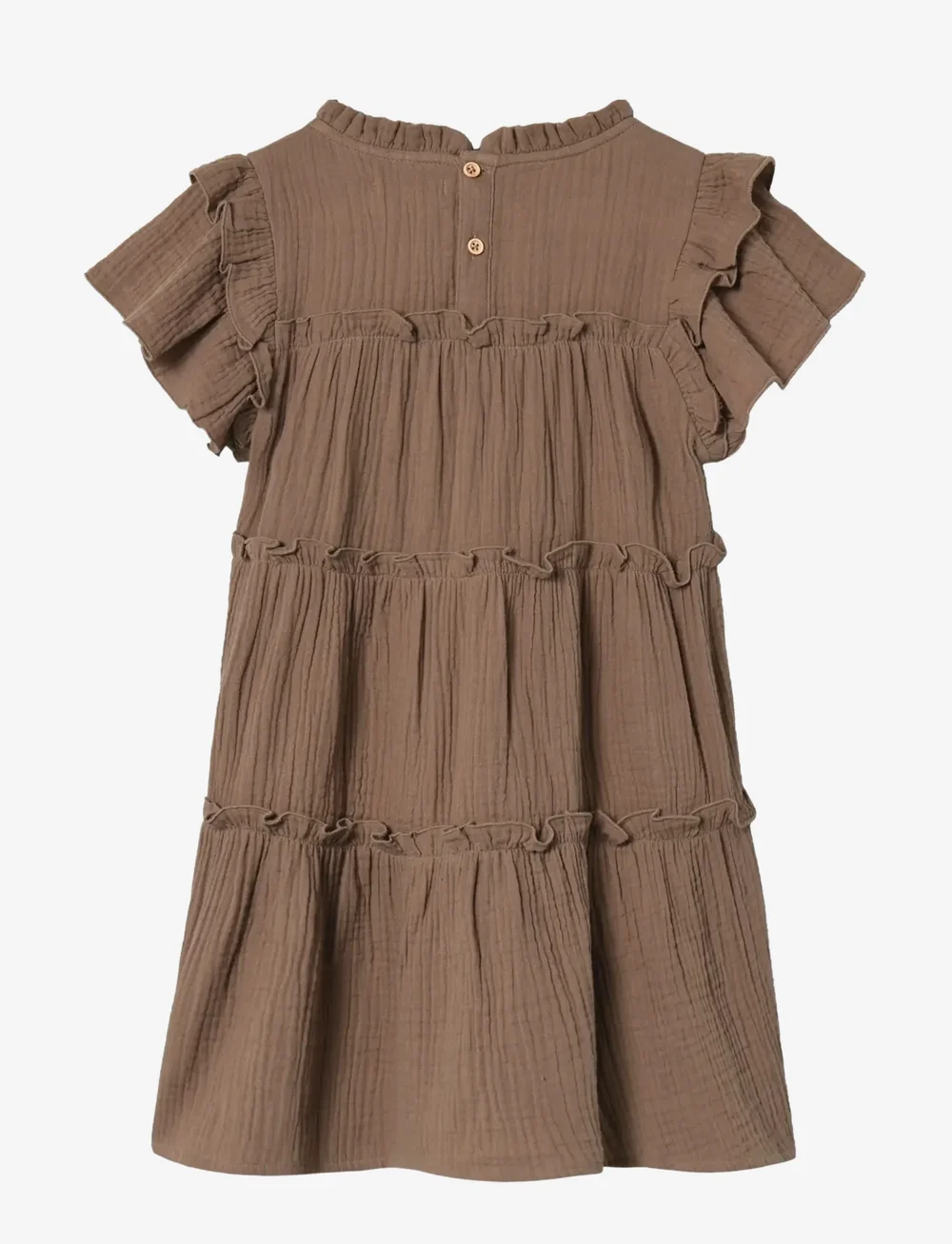 Fliink - BLOOMING SS DRESS - short-sleeved casual dresses - brown - 1