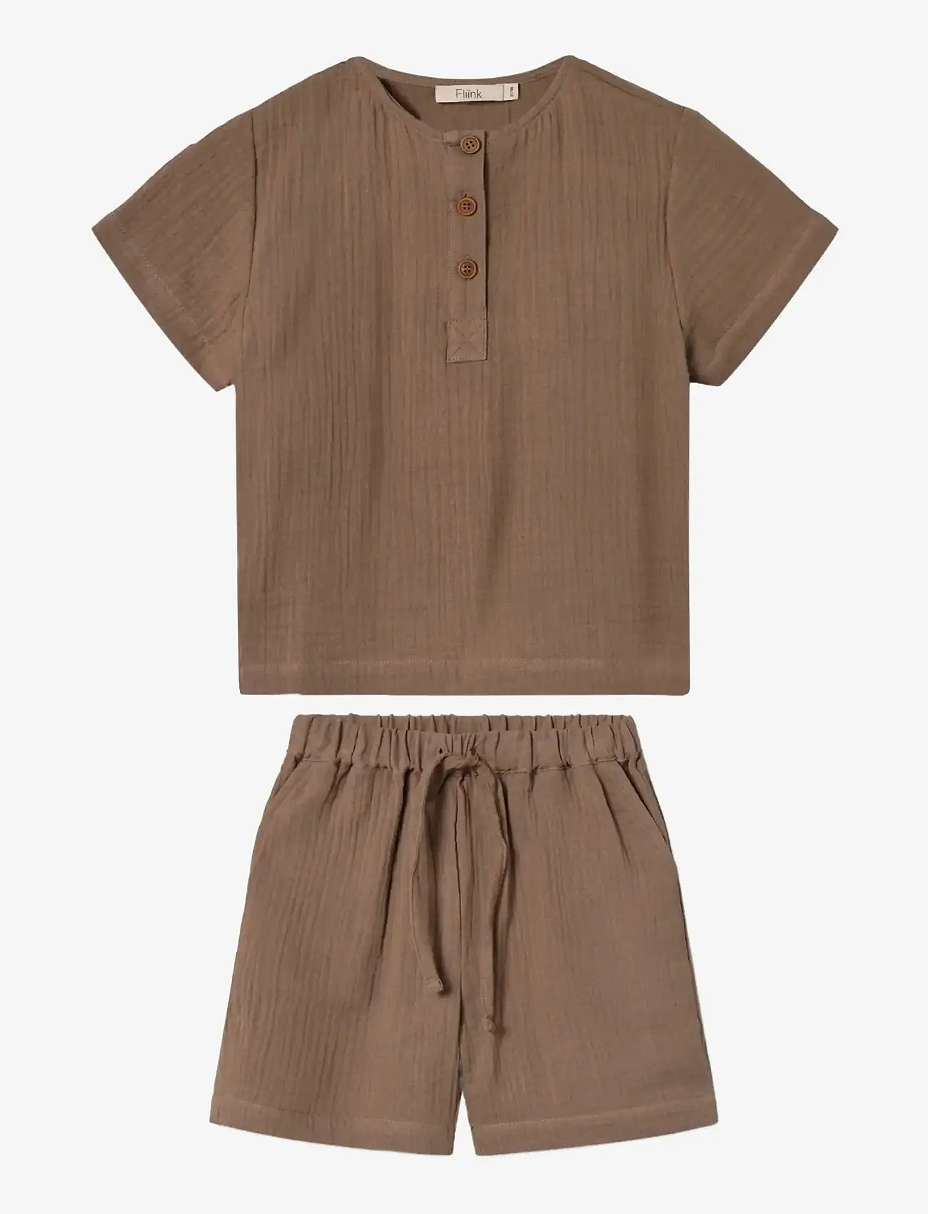 Fliink - CHA CHA SHORT SET - zestawy krótkim rękawem - brown - 0