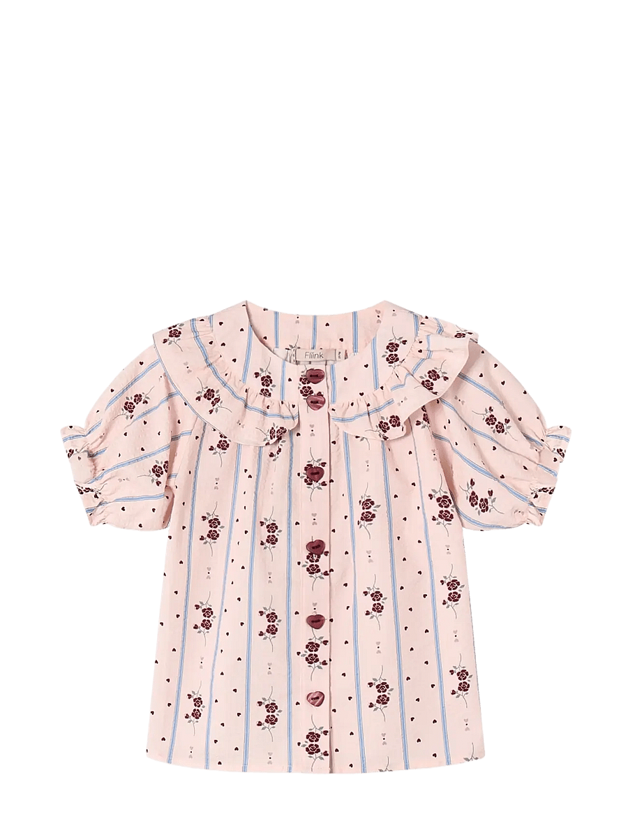 Fliink - COLOMBE SS BLOUSE - bluser & tunikaer - pink - 1