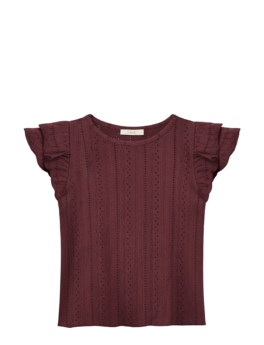Fliink - GABBY SS BLOUSE - kurzärmelige - burgundy - 0