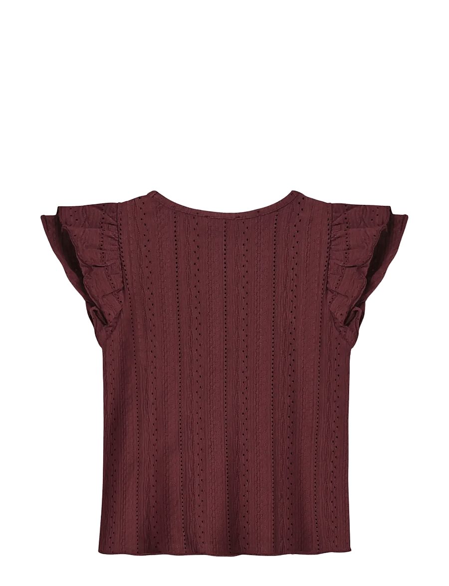 Fliink - GABBY SS BLOUSE - kurzärmelige - burgundy - 2