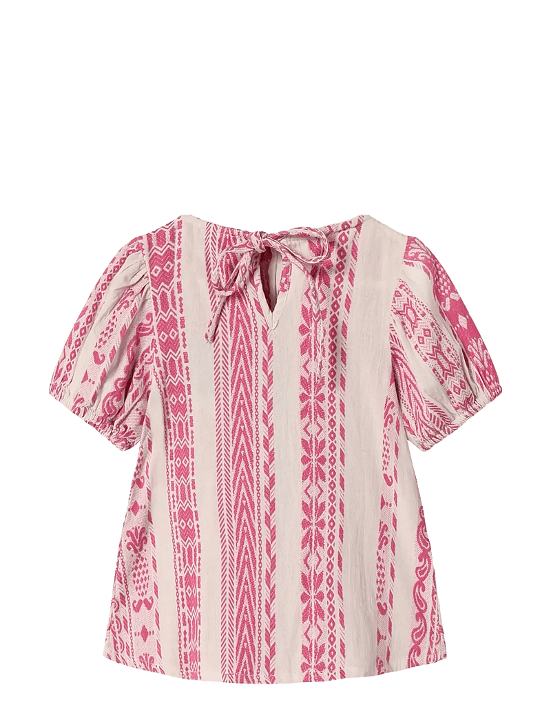 Fliink - ADDIE SS BLOUSE - blusen & tuniken - pink - 1