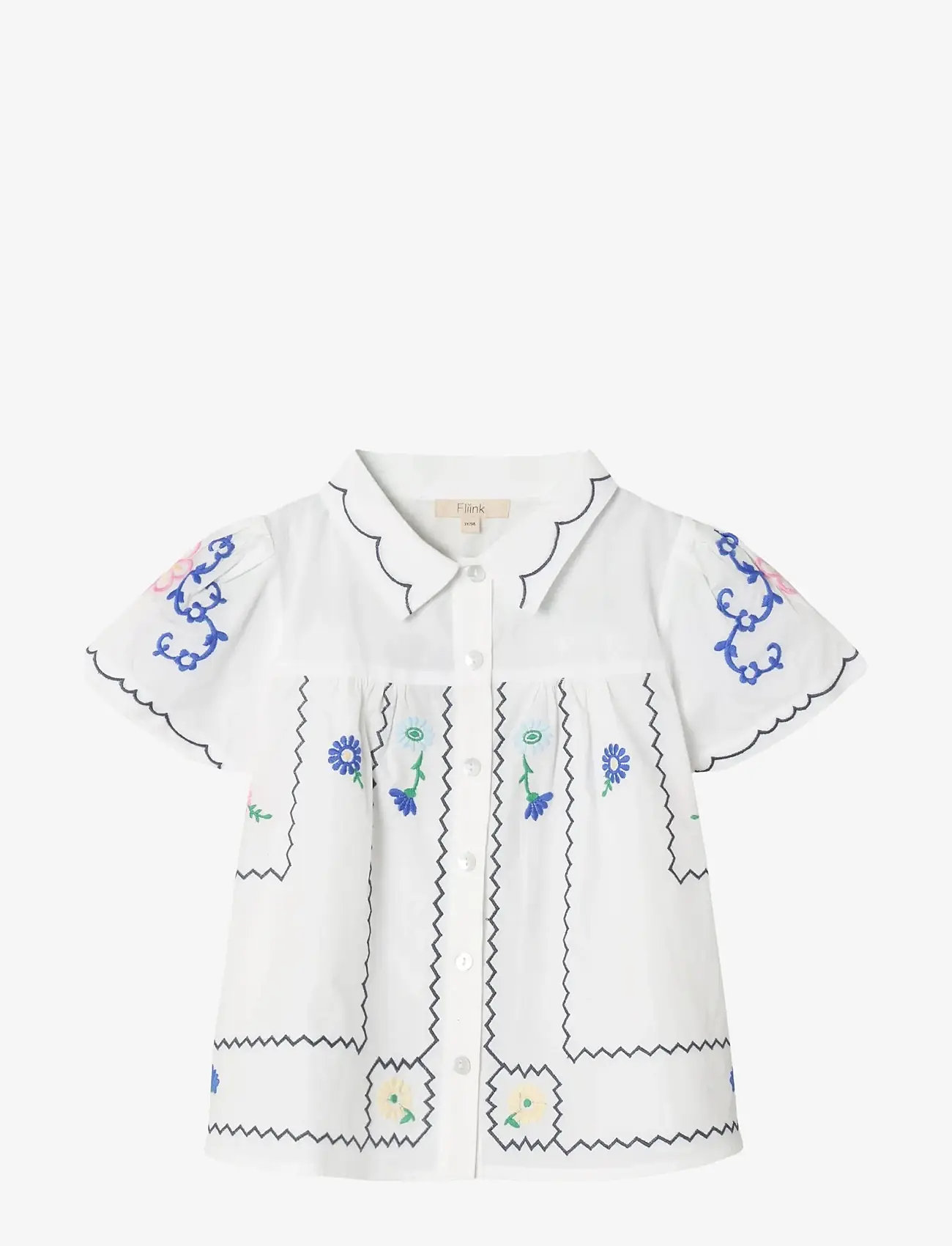 Fliink - HIRSE SS BLOUSE - pluusid ja tuunikad - white - 0