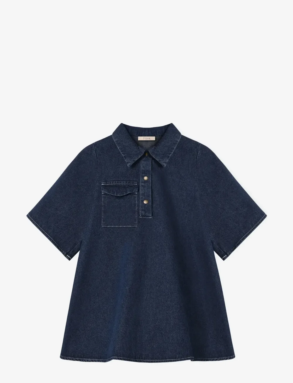 Fliink - DON DENIM SS DRESS - Ärmlösa vardagsklänningar - dark denim blue - 1