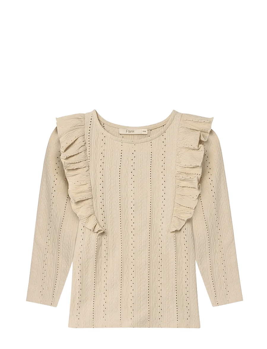 Fliink - GABBY LS BLOUSE - blouses & tunics - sandshell - 0