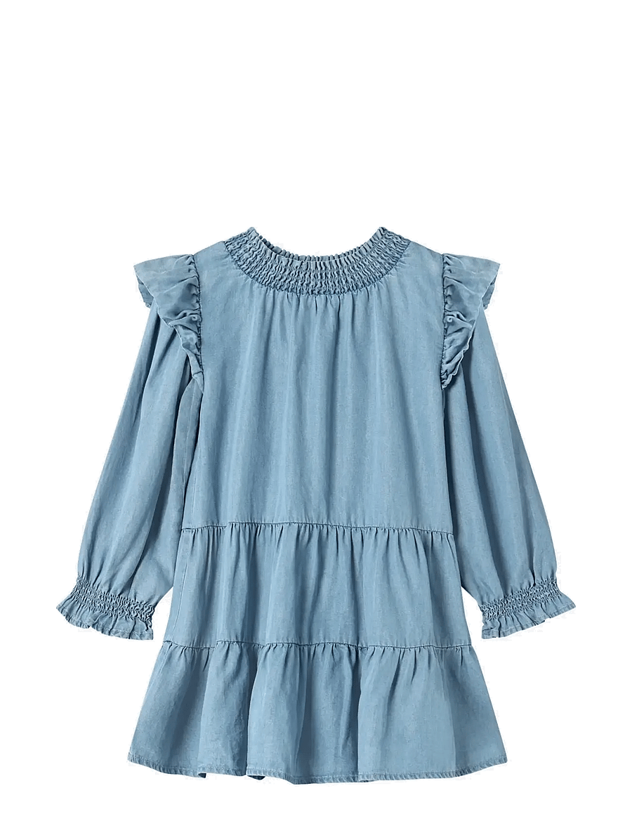 Fliink - HURLUM LS DRESS - babyjurken met lange mouwen - light denim blue - 0