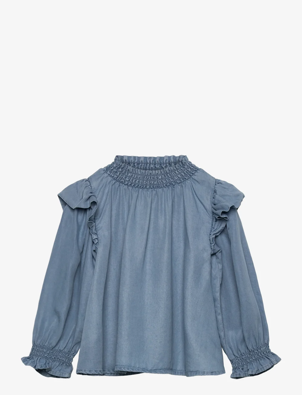 Fliink - HURLUM LS BLOUSE - blusen & tuniken - light denim blue - 0