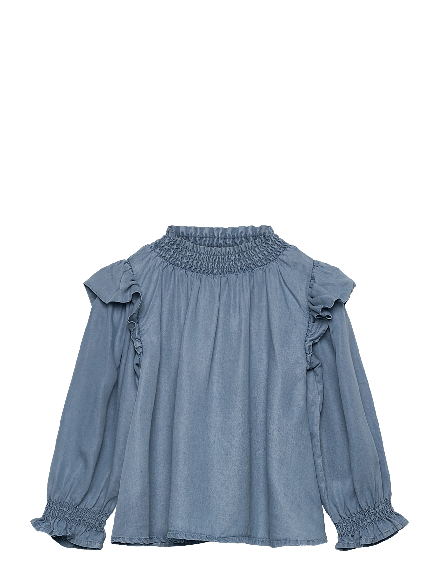 Fliink - HURLUM LS BLOUSE - blusen & tuniken - light denim blue - 1