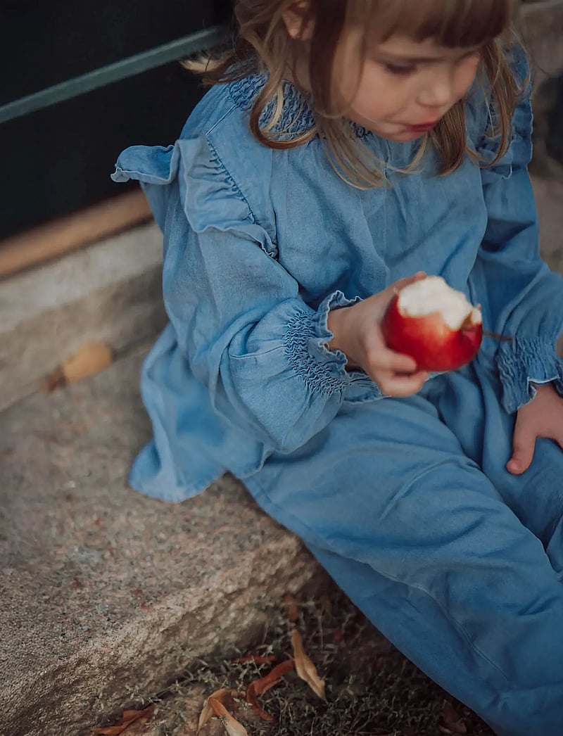 Fliink - HURLUM LS BLOUSE - blusen & tuniken - light denim blue - 0