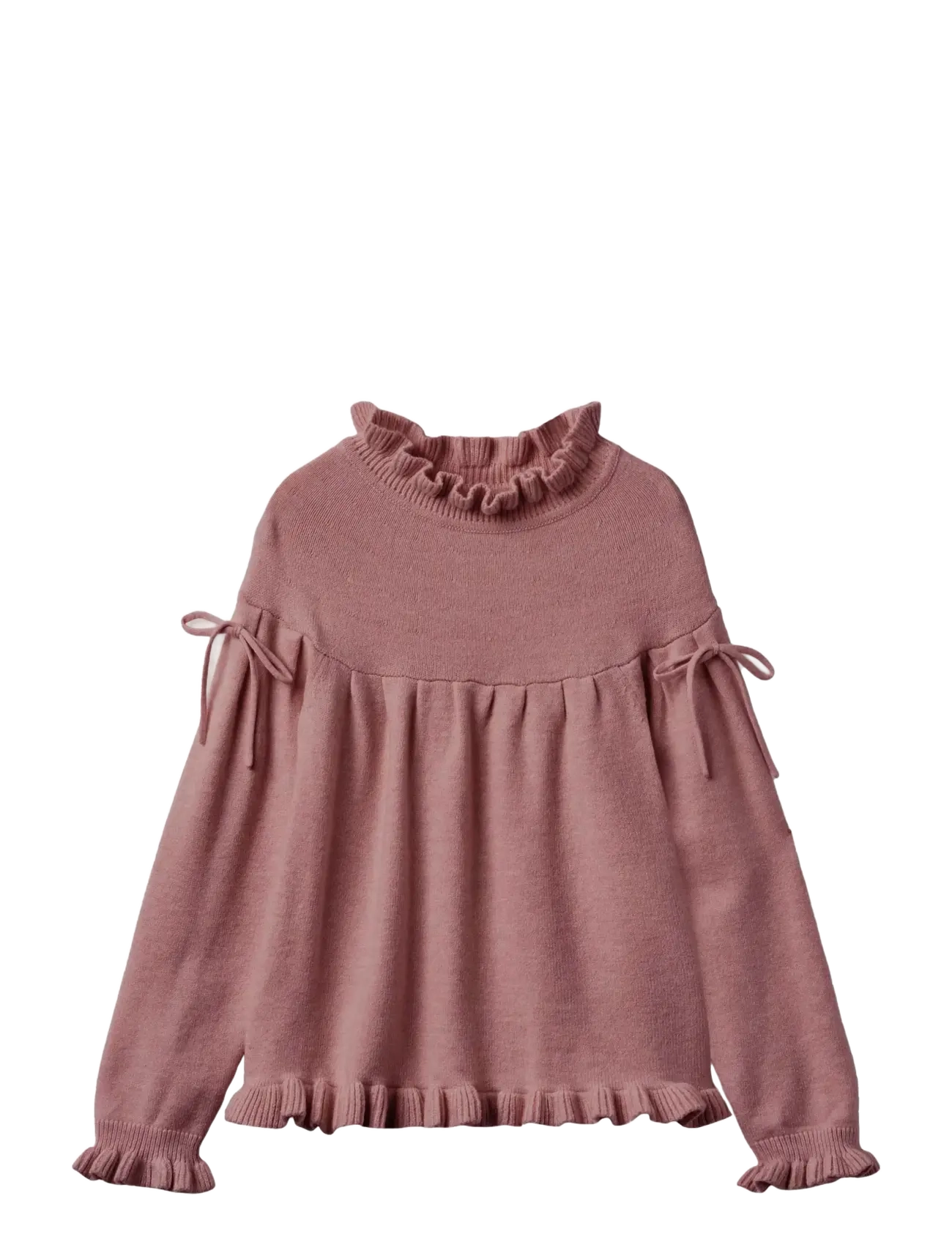 KINO LS KNIT BLOUSE - ASH ROSE