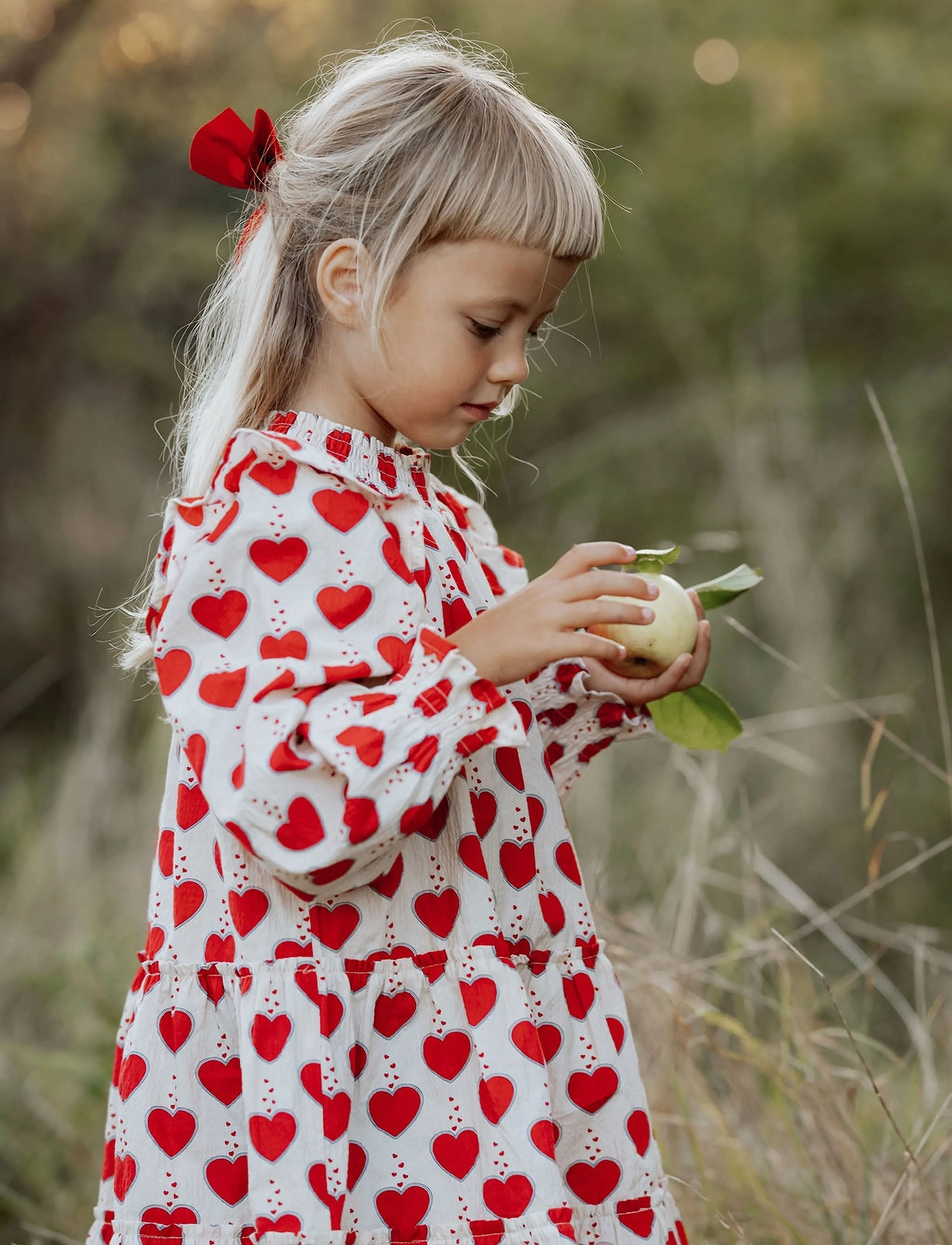 Fliink WINTER HEART DRESS - Langärmelige Freizeitkleider - CREAM / cream