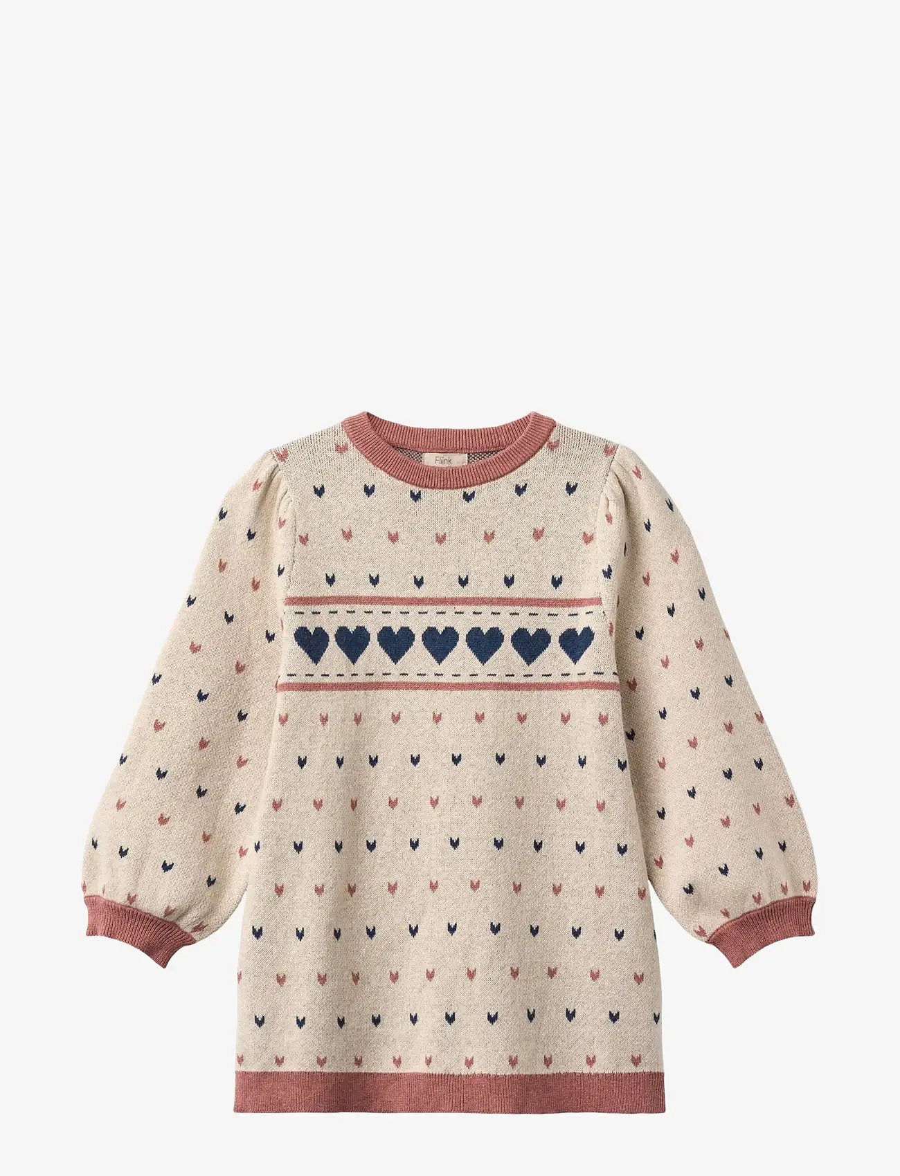 Fliink - NOVA MULTI HEART DRESS - pikkade varrukatega vabaaja kleidid - sandshell - 0