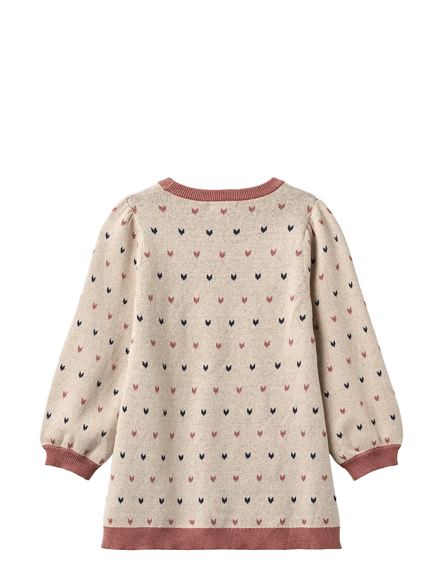 Fliink - NOVA MULTI HEART DRESS - långärmade vardagsklänningar - sandshell - 1