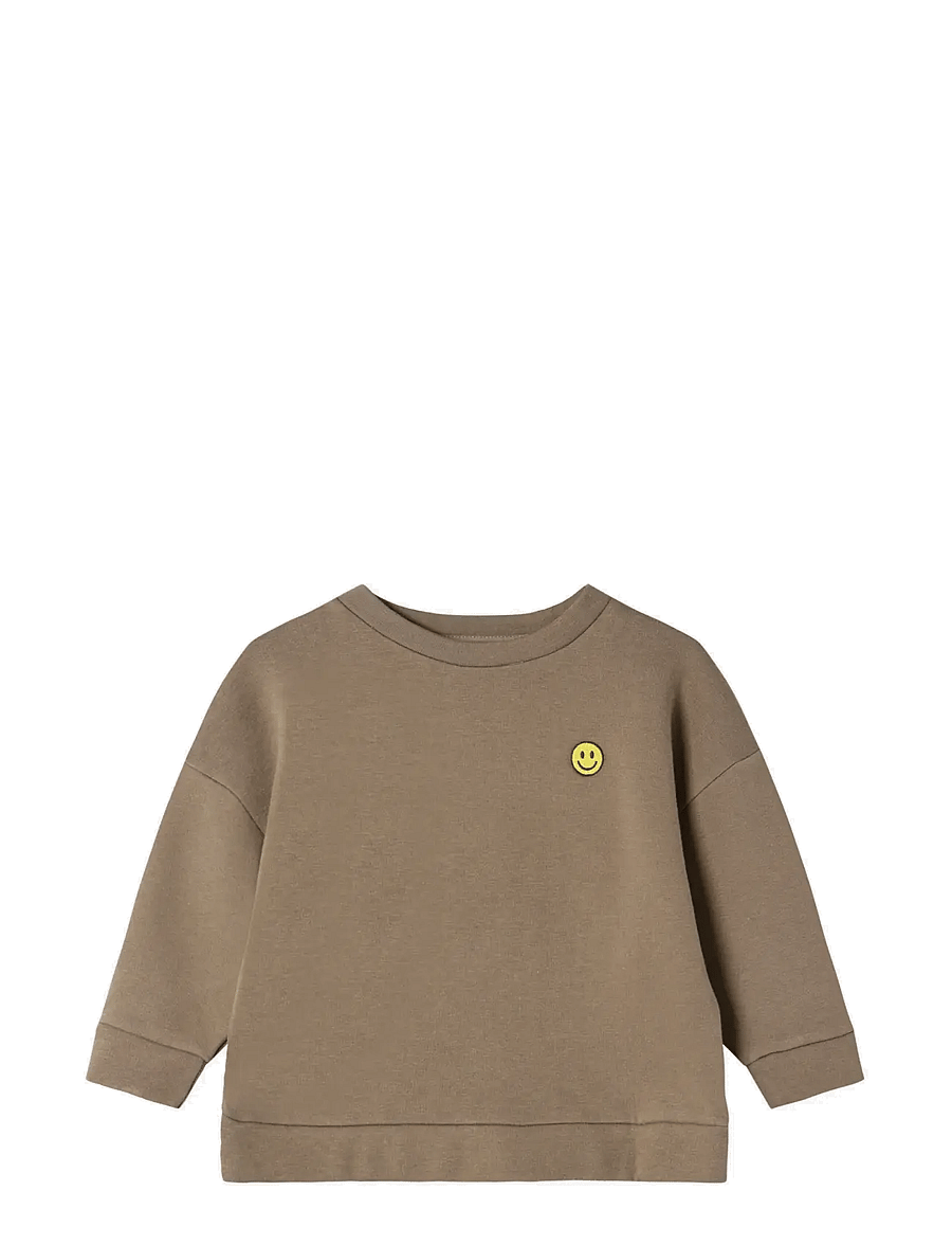 Fliink - ALVIN LS SMILEY SWEATSHIRT - sweatshirts - pine bark - 0