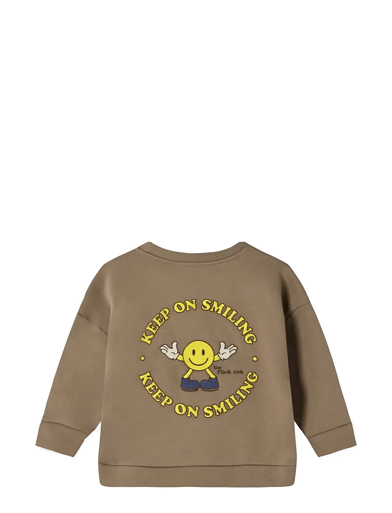 Fliink - ALVIN LS SMILEY SWEATSHIRT - sweat-shirt - pine bark - 1