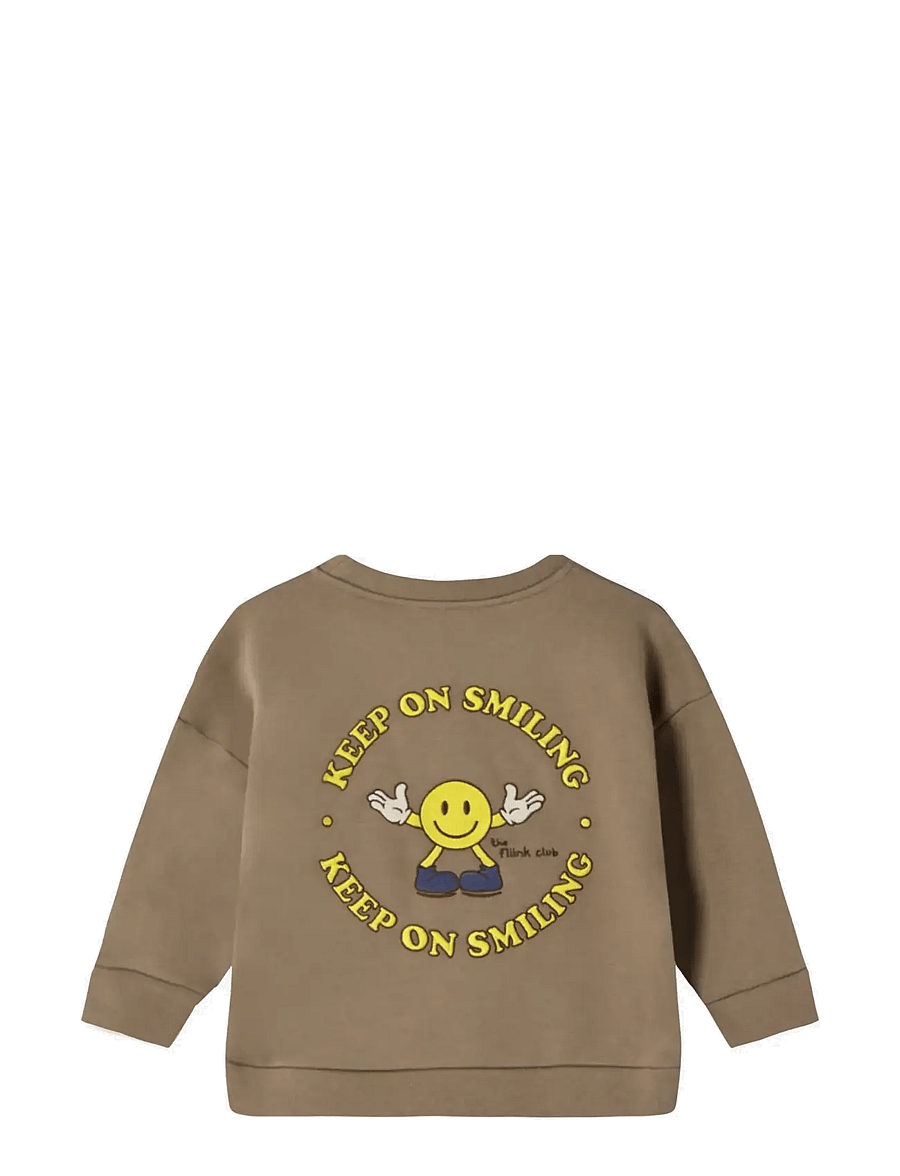 Fliink - ALVIN LS SMILEY SWEATSHIRT - sweatshirts - pine bark - 1