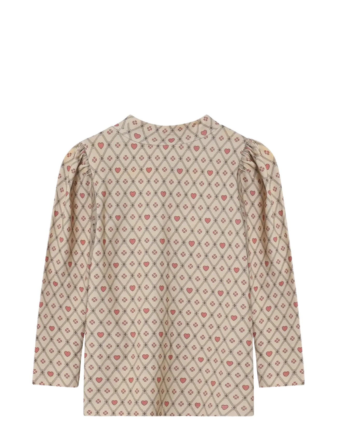Fliink - KELLY HEART LS PUFF BLOUSE - pluusid ja tuunikad - sandshell heart aop - 1