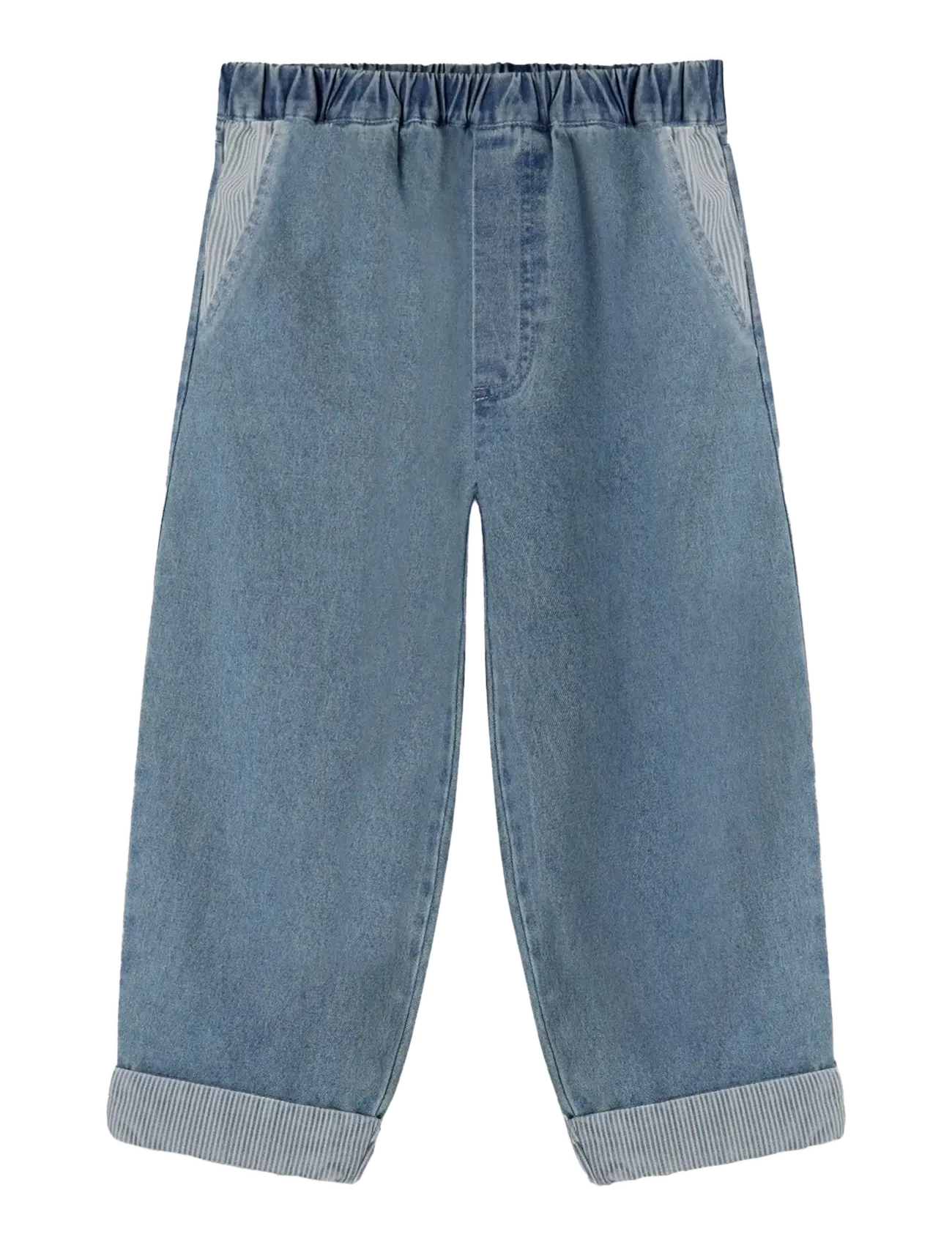 Fliink Don Contrast Pant, Børn, Kontrast Bukser Med Brede Ben Og Elastiklinning, Blå, Str: 98