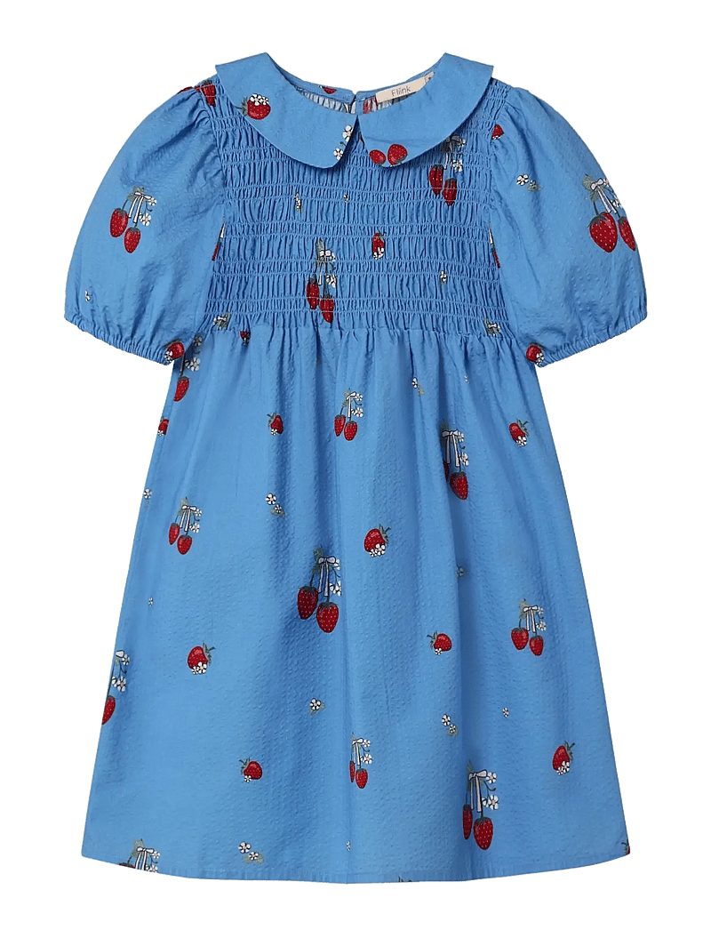 Fliink - ELMA SS DRESS - lühikeste varrukatega beebi kleidid - blue - 0