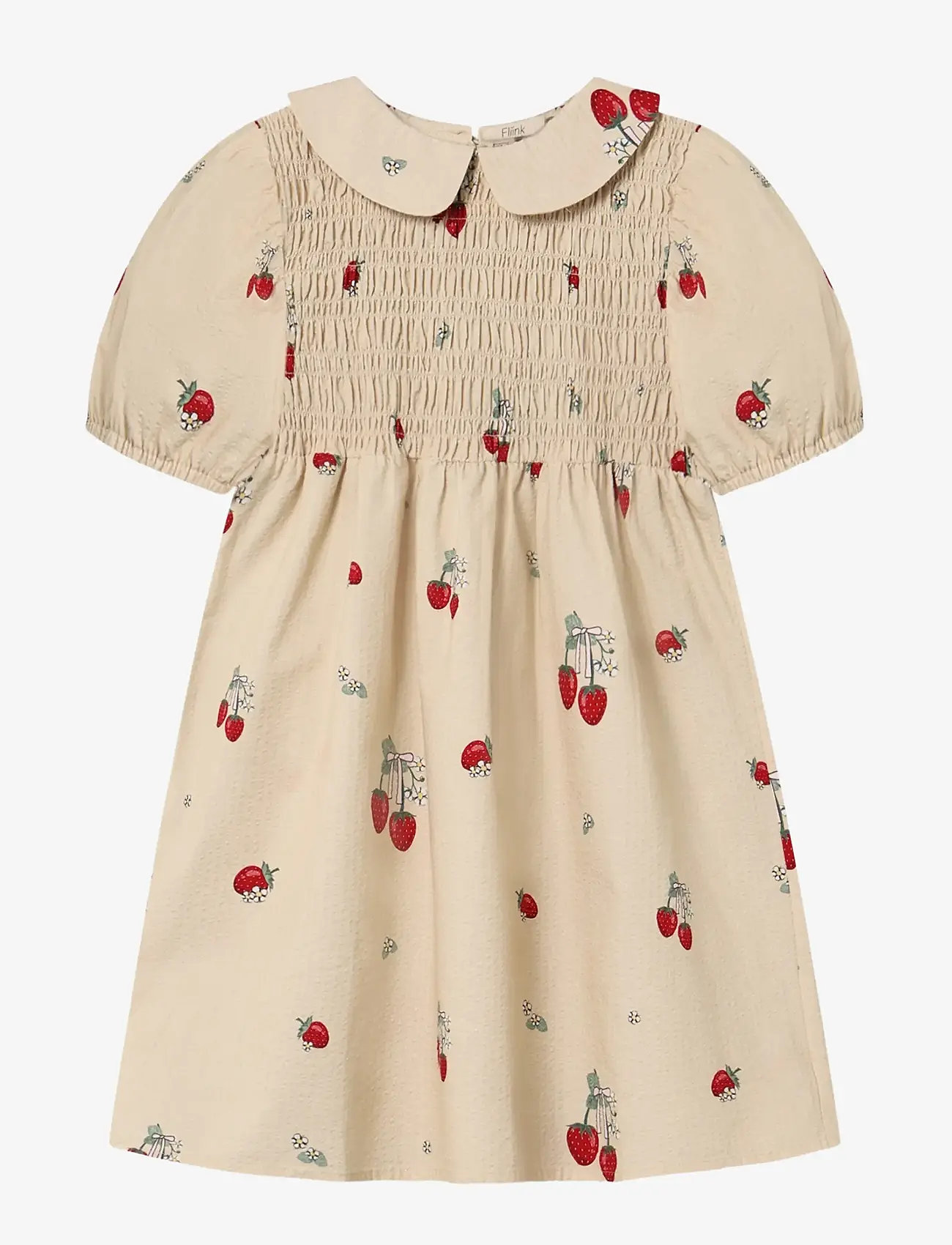 Fliink - ELMA SS DRESS - lühikeste varrukatega beebi kleidid - cream - 0
