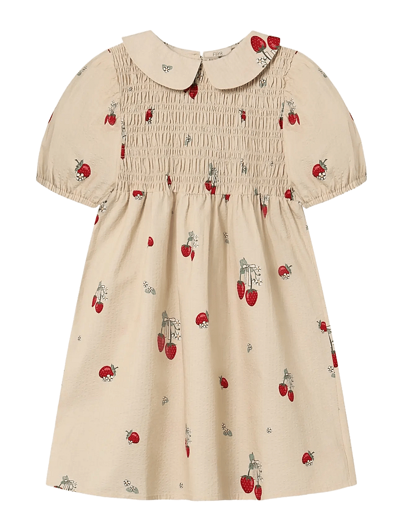 Fliink - ELMA SS DRESS - lühikeste varrukatega beebi kleidid - cream - 0