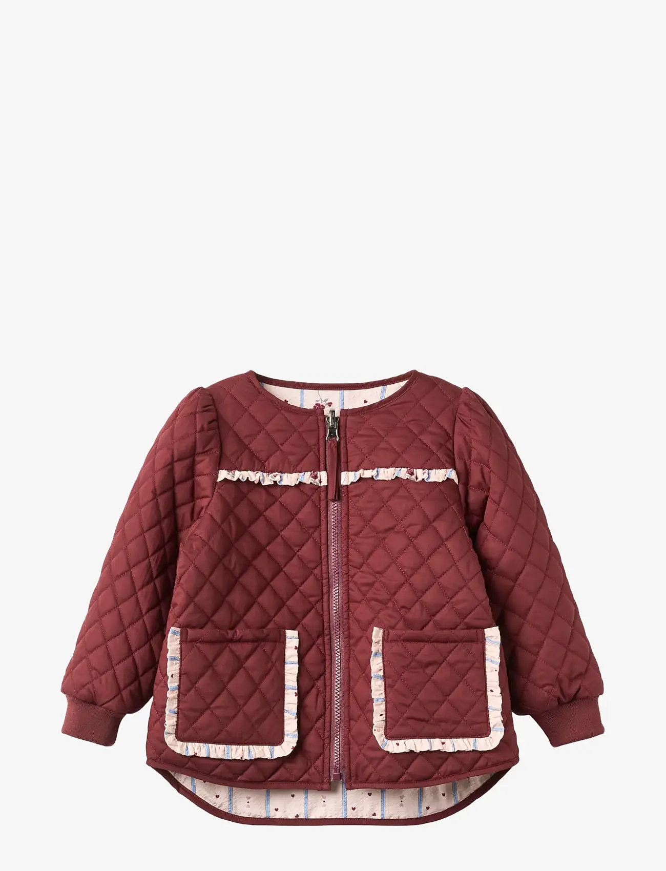 Fliink - KOTA REVERSIBLE FLOWER JACKET - quiltede jakker - burgundy - 1