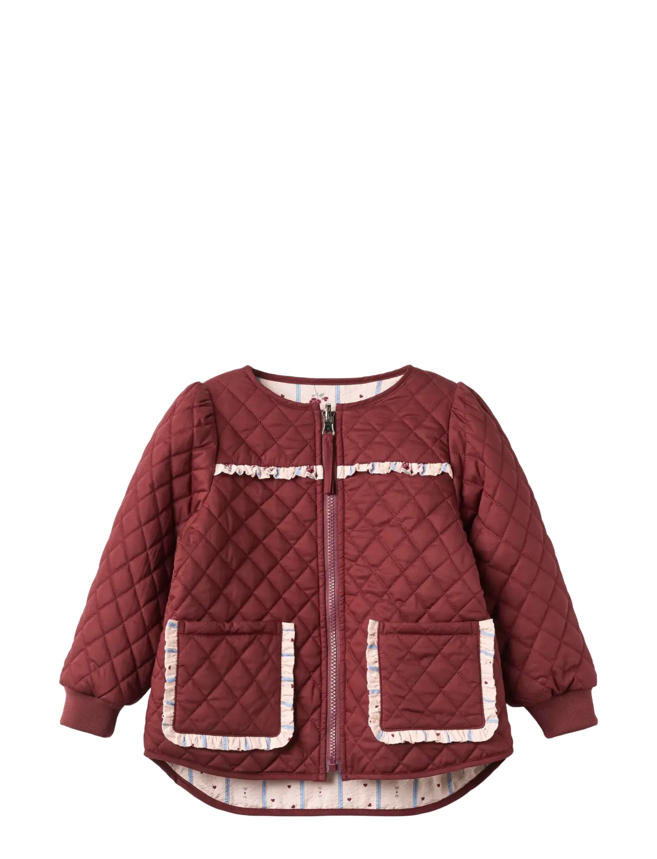 Fliink KOTA REVERSIBLE FLOWER JACKET - Outdoor - BURGUNDY / burgundy