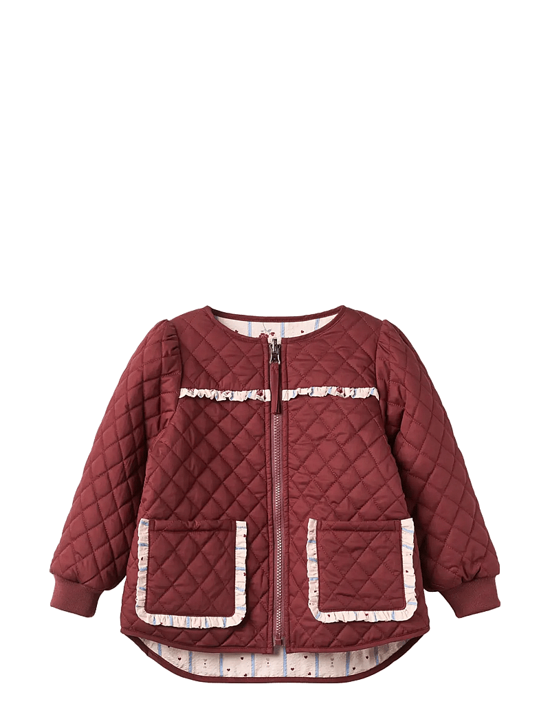 Fliink - KOTA REVERSIBLE FLOWER JACKET - quiltede jakker - burgundy - 1
