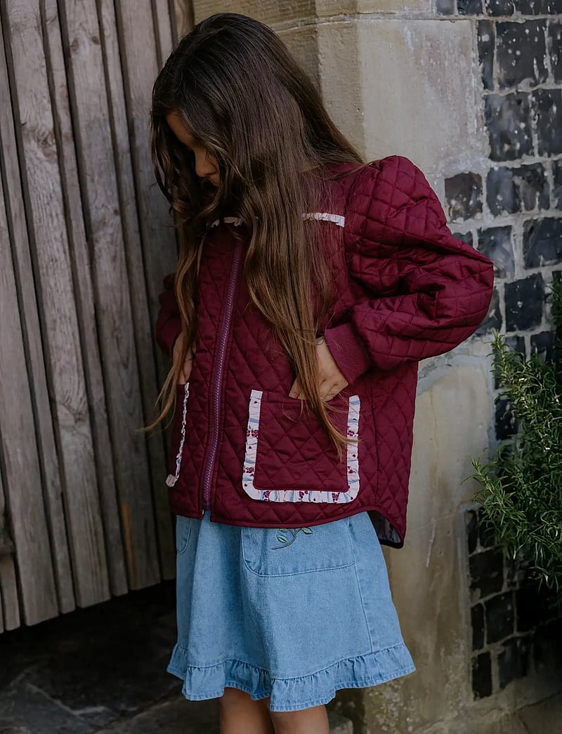 Fliink - KOTA REVERSIBLE FLOWER JACKET - quiltede jakker - burgundy - 0