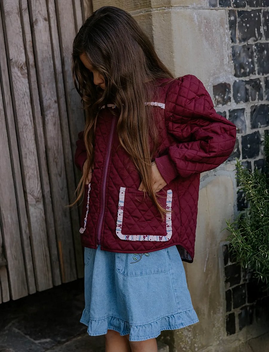 Fliink - KOTA REVERSIBLE FLOWER JACKET - quilted jassen - burgundy - 0