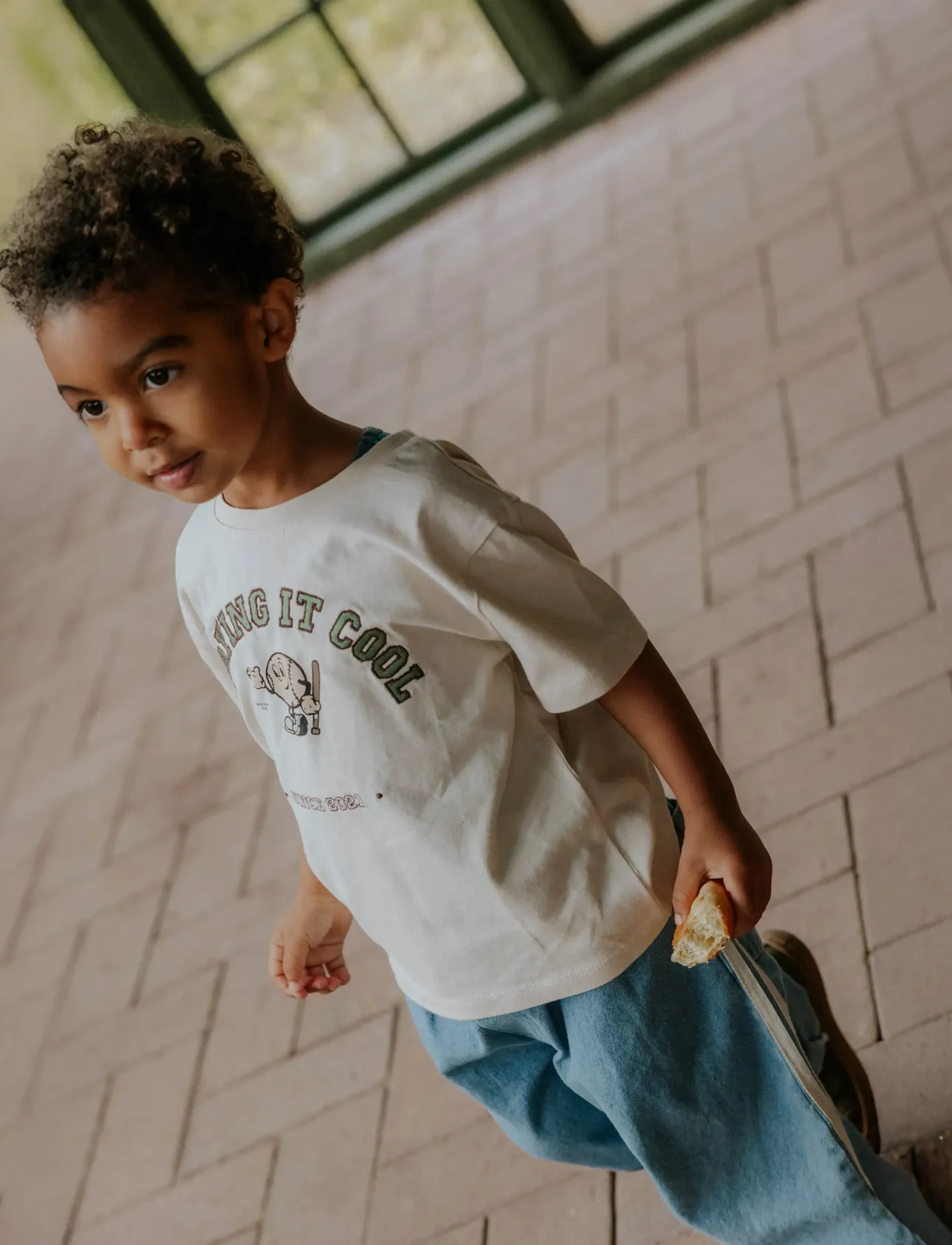 Fliink Sommer Cool T-Shirt, 98, T-shirts, Creme - Short-sleeved, Kinder